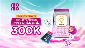 Thanh toán hoá đơn điện qua Momo, đón gói quà khủng 300k