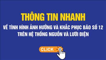 Thông tin nhanh về tình hình ảnh hưởng bão số 12 (ETAU) đến vận hành nguồn và lưới điện khu vực miền Trung