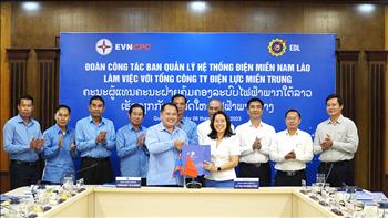 EVNCPC làm việc với Ban quản lý hệ thống điện miền Nam Lào về mua bán điện