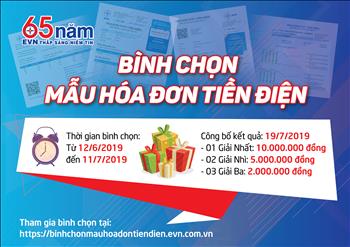 EVN chính thức phát động chương trình bình chọn mẫu hóa đơn tiền điện