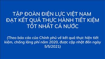 Tập đoàn Điện lực Việt Nam đạt kết quả thực hành tiết kiệm tốt nhất cả nước năm 2020