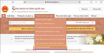 Các dịch vụ điện chiếm tỷ lệ gần 80% trong tổng số yêu cầu trên Cổng Dịch vụ công Quốc gia