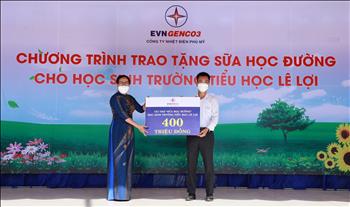 Tổng công ty Phát điện 3 và Công ty Nhiệt điện Phú Mỹ tài trợ 400 triệu đồng “Sữa học đường” 