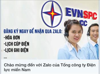 Công ty Điện lực Đồng Tháp triển khai ứng dụng tra cứu thông tin về điện qua Zalo