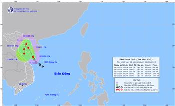Tin bão khẩn cấp (Cơn bão số 5) - Bản tin phát ngày 18/10/2023